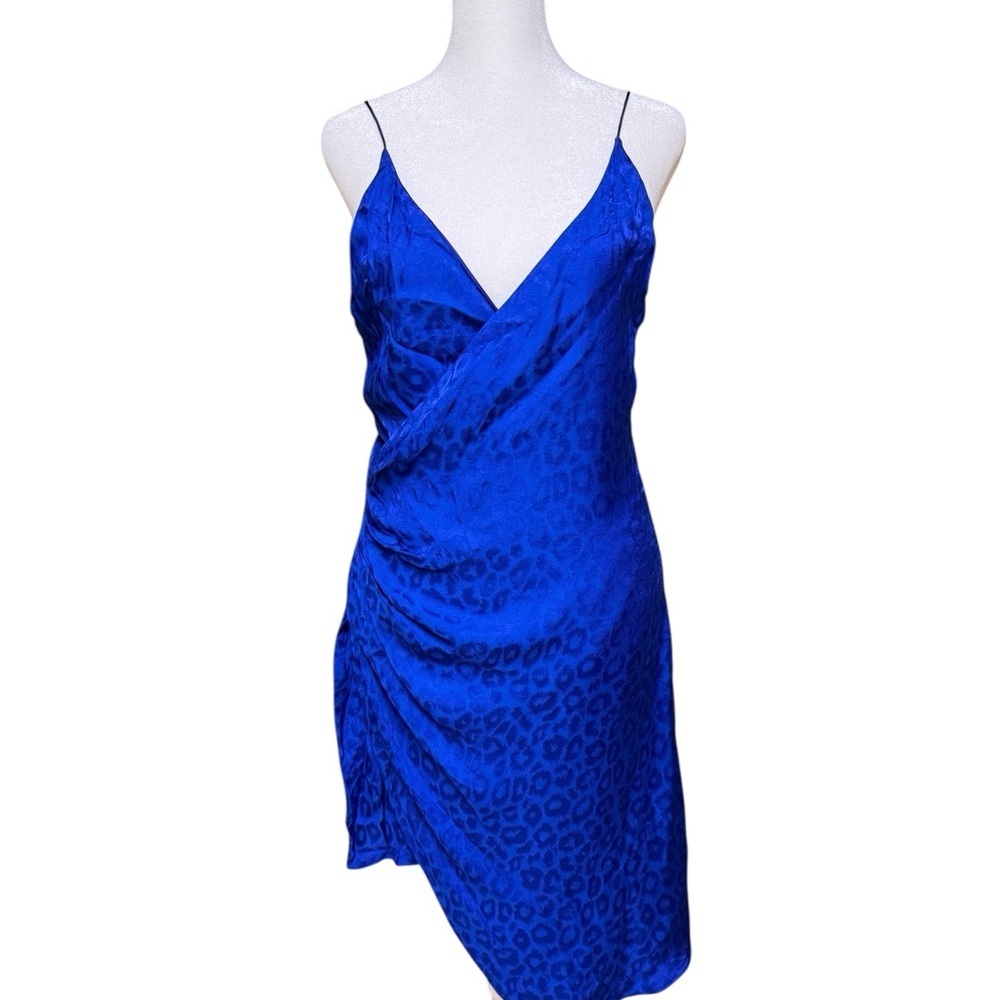 Cushnie for Target Royal Blue Leopard Jacquard Slip Dress Size 4 NWT